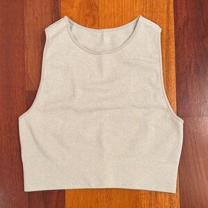 DSG | Light Grey Sleeveless Ribbed Crop Top NWOT | Size Medium